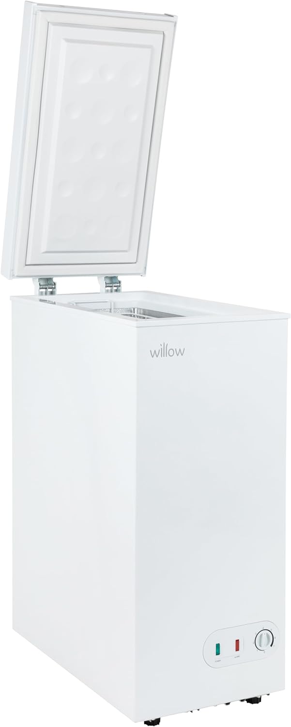 Willow WCF60W Freestanding 60L Chest Freezer with Removable Storage Basket, Suitable for Outbuildings and Garages, 2 Years Warranty - White - Amazing Gadgets Outlet