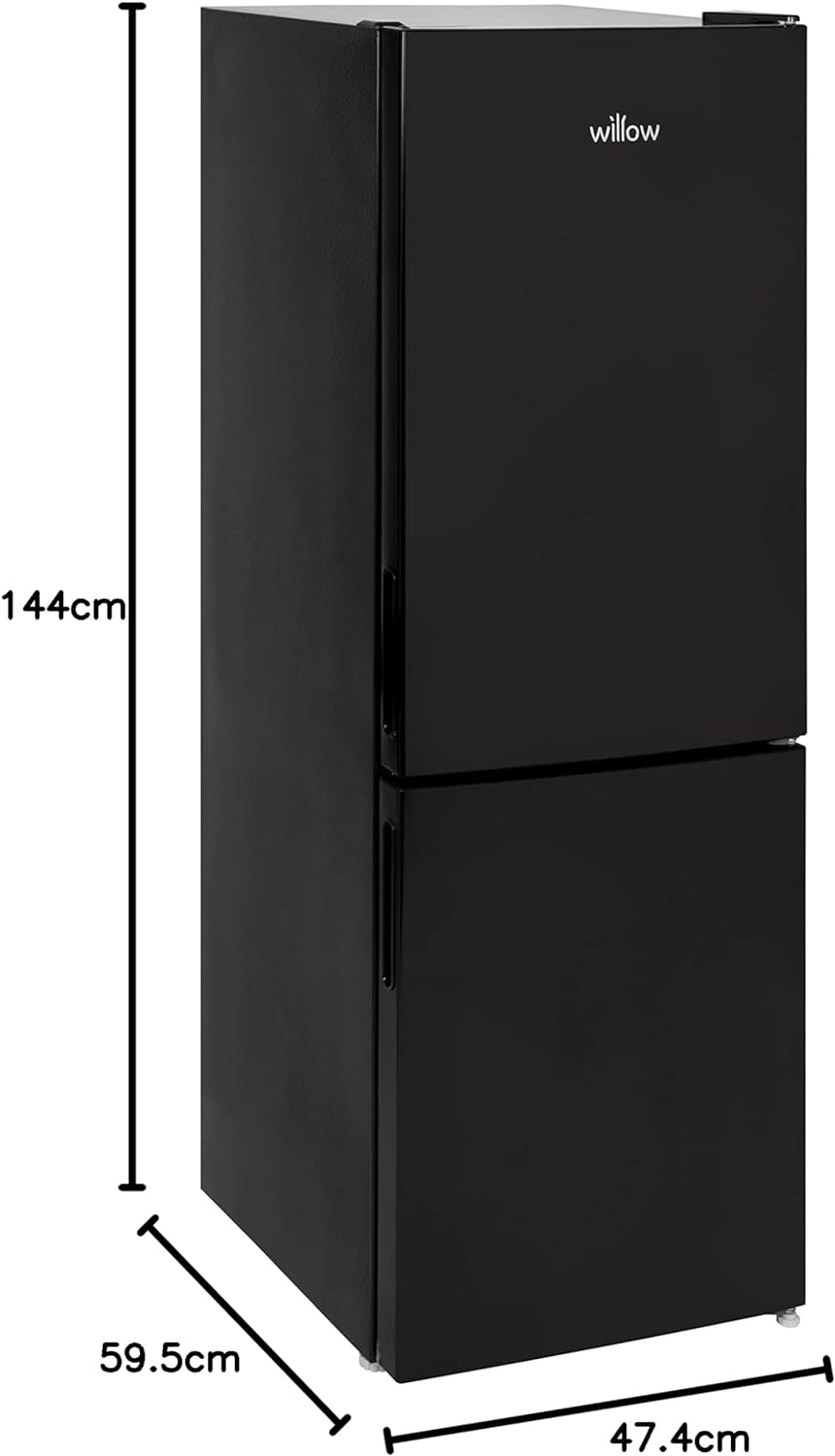 Willow WFF157B 157L Freestanding 70/30 Fridge Freezer with Adjustable Thermostat, Mark - Proof Finish, Low Frost, 2 Year Warranty - Black - Amazing Gadgets Outlet