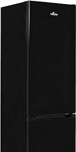 Willow WFF1760B 262L Freestanding 70/30 Fridge Freezer with Adjustable Thermostat, 4* Freezer Rating, Mark - Proof Finish, Low Frost, 2 Year Warranty – Black - Amazing Gadgets Outlet