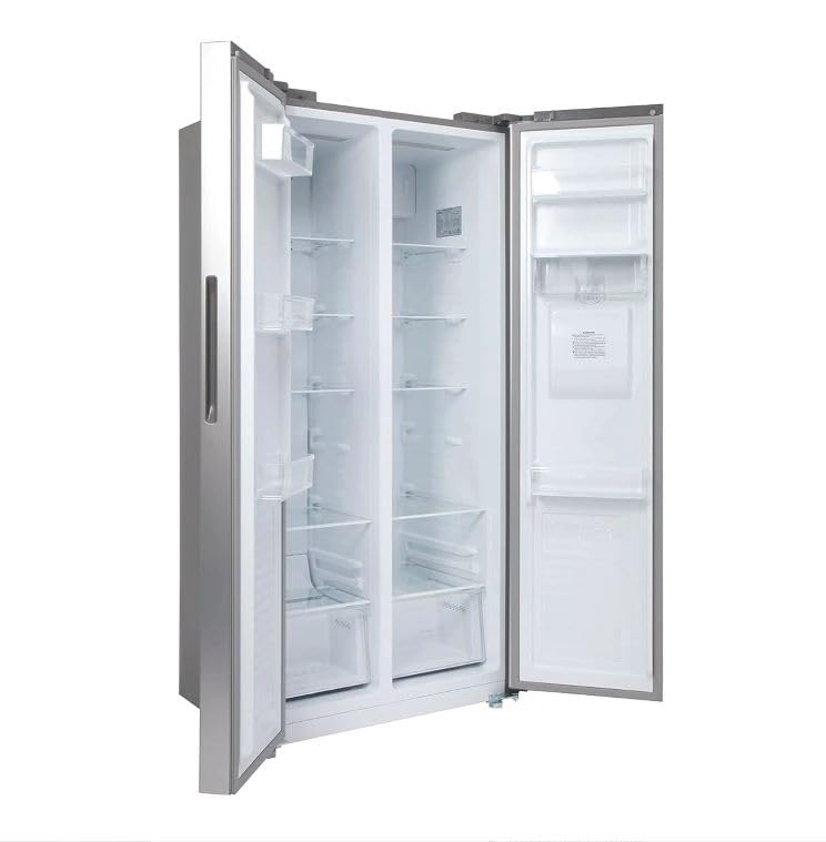 Willow WSBS84DS 433L Total No Frost American Style Fridge Freezer with Adjustable Thermostat, Water Dispenser, Mark - Proof Finish, 2 Year Warranty - Silver - Amazing Gadgets Outlet