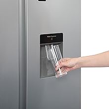 Willow WSBS84DS 433L Total No Frost American Style Fridge Freezer with Adjustable Thermostat, Water Dispenser, Mark - Proof Finish, 2 Year Warranty - Silver - Amazing Gadgets Outlet