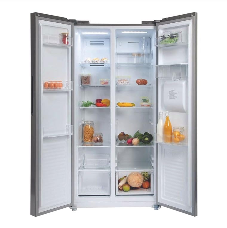 Willow WSBS84DS 433L Total No Frost American Style Fridge Freezer with Adjustable Thermostat, Water Dispenser, Mark - Proof Finish, 2 Year Warranty - Silver - Amazing Gadgets Outlet