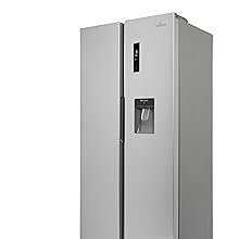 Willow WSBS84DS 433L Total No Frost American Style Fridge Freezer with Adjustable Thermostat, Water Dispenser, Mark - Proof Finish, 2 Year Warranty - Silver - Amazing Gadgets Outlet