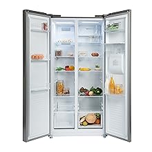 Willow WSBS84DS 433L Total No Frost American Style Fridge Freezer with Adjustable Thermostat, Water Dispenser, Mark - Proof Finish, 2 Year Warranty - Silver - Amazing Gadgets Outlet