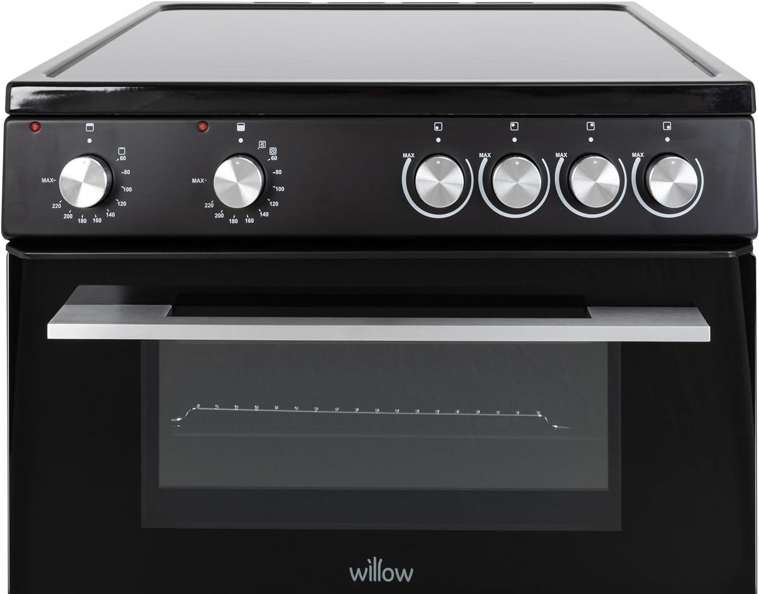 Willow WT60CCB 68L Freestanding Electric Cooker, Twin Cavity Cooker with Ceramic Hob and 31l Grill Cavity, 2 Years Warranty - Black - Amazing Gadgets Outlet