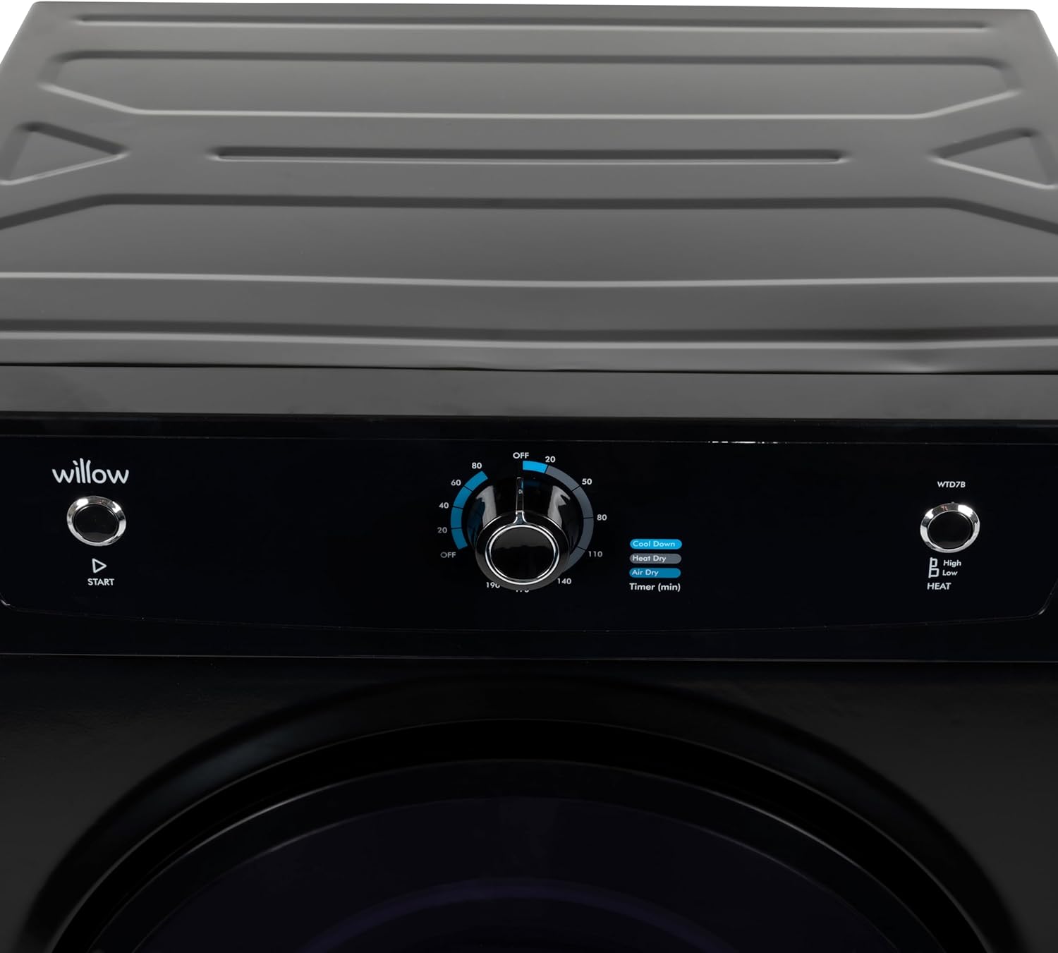 Willow WTD7B 7kg Vented Dryer, Front Loading with Child Lock, 3 Temperatures, Mehanical Controls, Crease Guard, 2 Year Warranty - Black - Amazing Gadgets Outlet