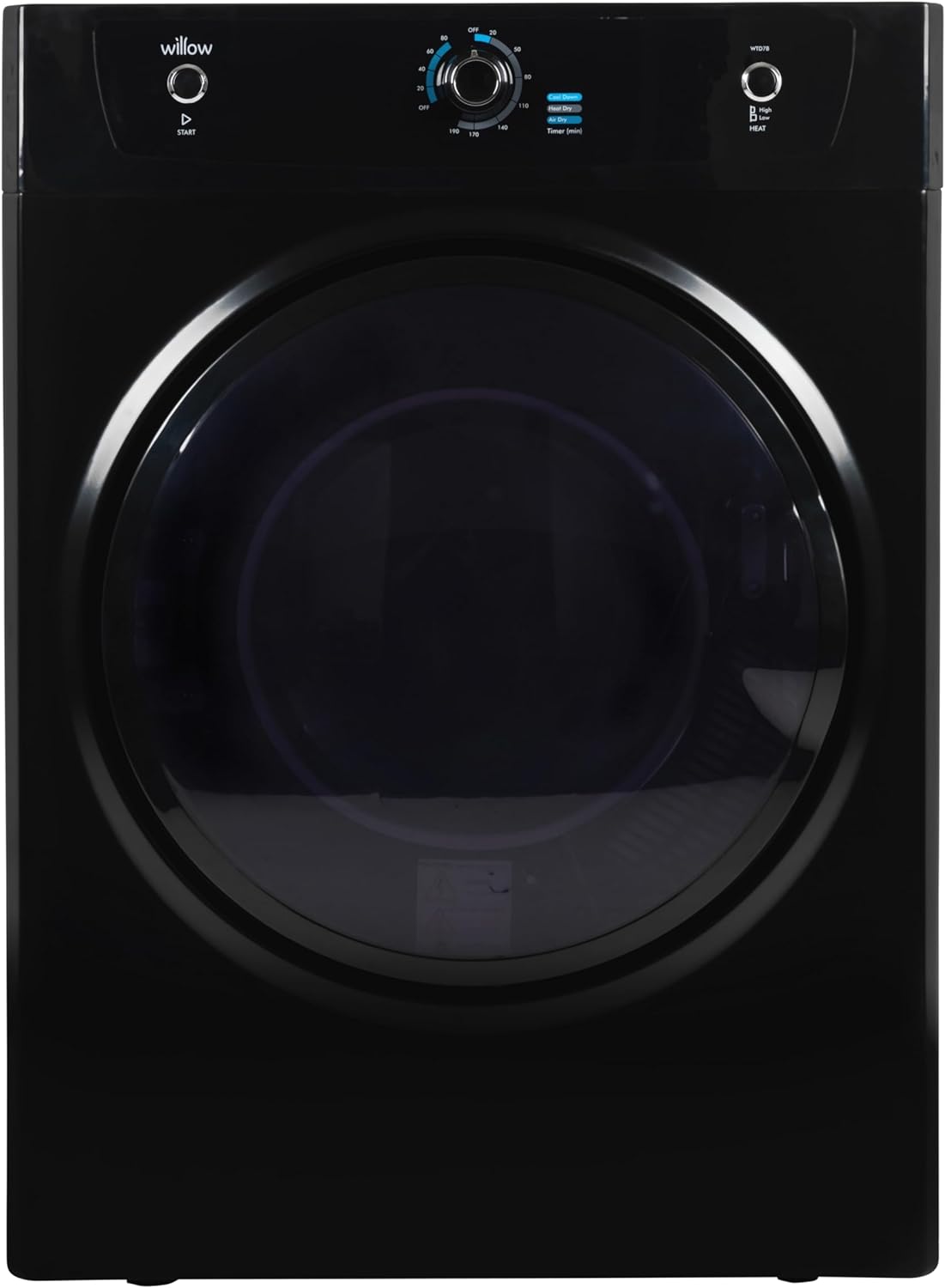 Willow WTD7B 7kg Vented Dryer, Front Loading with Child Lock, 3 Temperatures, Mehanical Controls, Crease Guard, 2 Year Warranty - Black - Amazing Gadgets Outlet