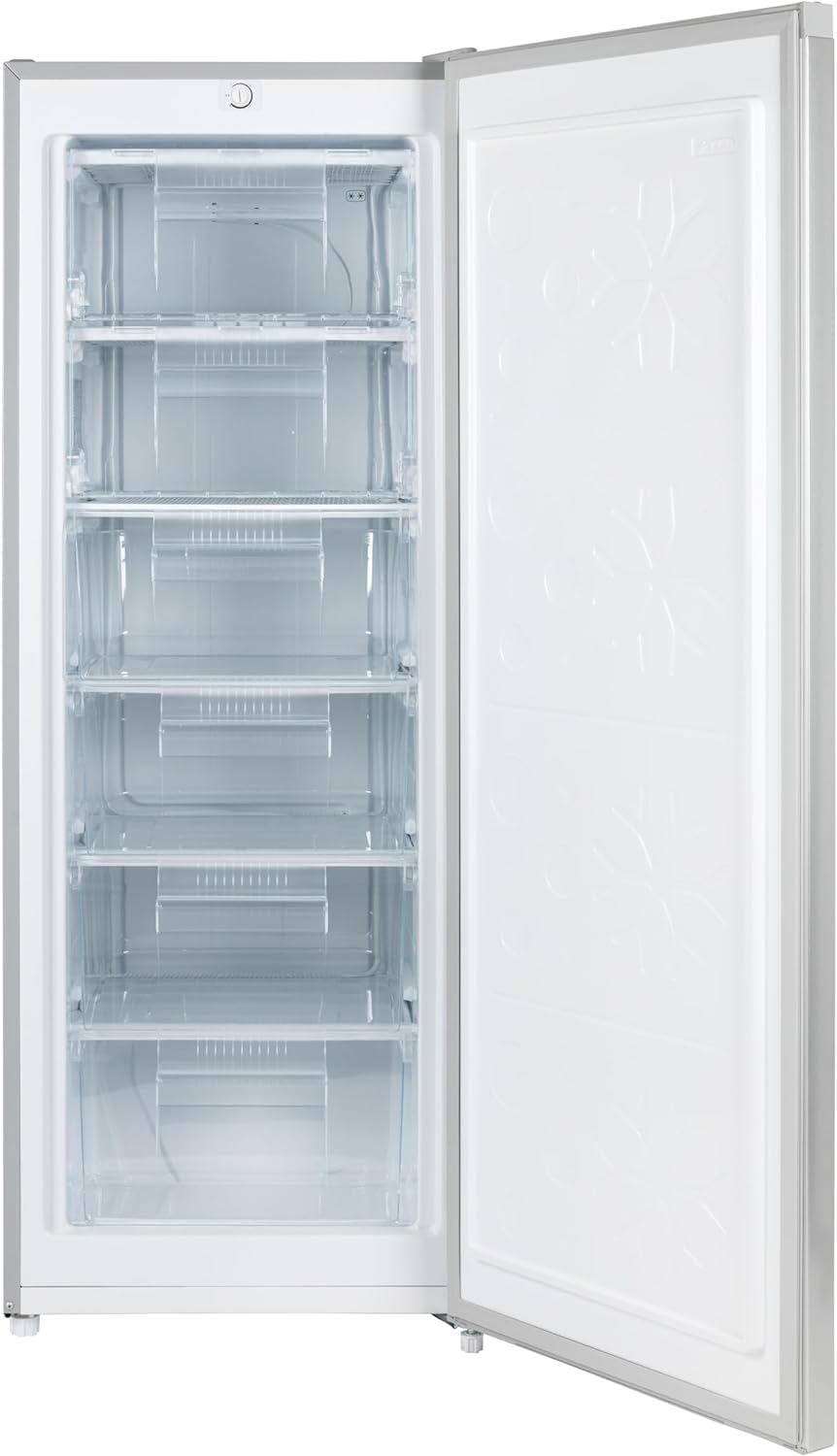 Willow WTF55S 177L Freestanding Tall Freezer with Reversible Door, Adjustable Thermostat, 2 Years Warranty - Silver - Amazing Gadgets Outlet
