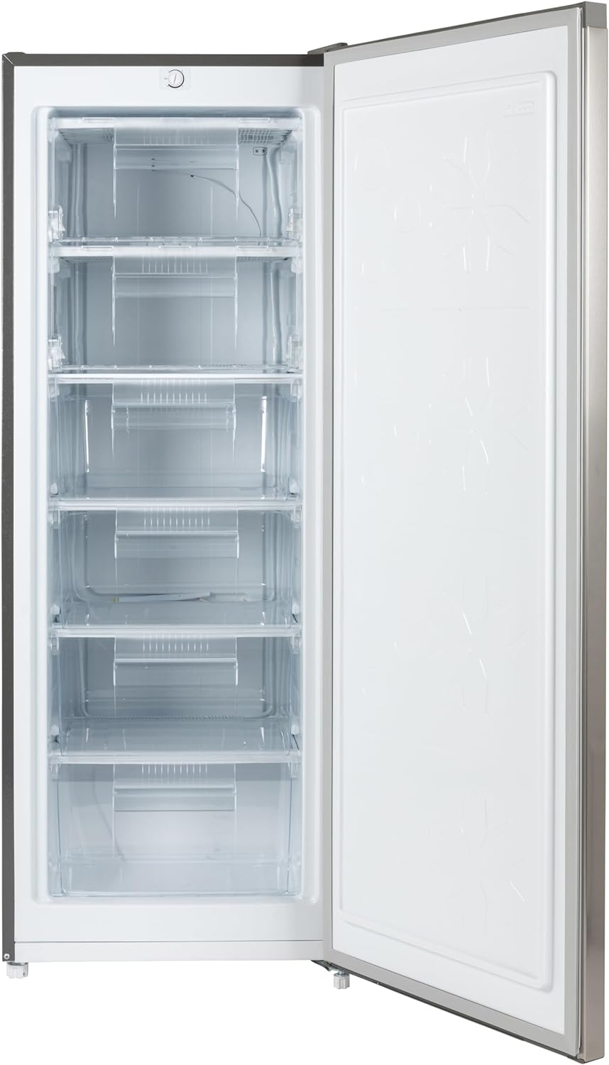 Willow WTF55X 177L Freestanding Tall Freezer with Reversible Door, Adjustable Thermostat, 2 Years Warranty - Inox - Amazing Gadgets Outlet