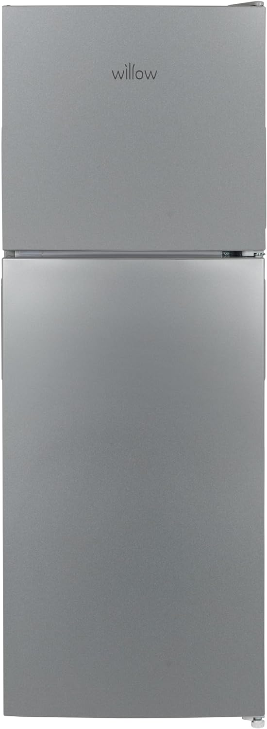 Willow WTM138S 138L Top Mount Fridge Freezer with Adjustable Thermostat, Mark - Proof Finish, 2 Years Manufacturer’s Warranty - Silver - Amazing Gadgets Outlet
