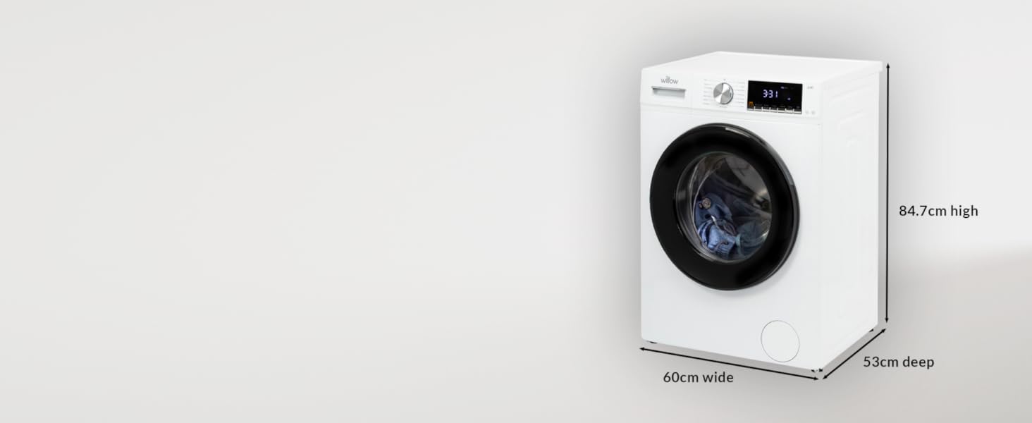 Willow WWM81400IW 8kg 1400 Spin Washing Machine with16 Washing Programs, Child Lock, Antibacterial Door Seal - White - Amazing Gadgets Outlet