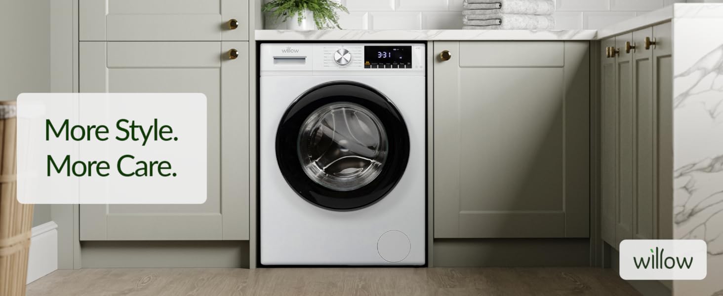 Willow WWM81400IW 8kg 1400 Spin Washing Machine with16 Washing Programs, Child Lock, Antibacterial Door Seal - White - Amazing Gadgets Outlet