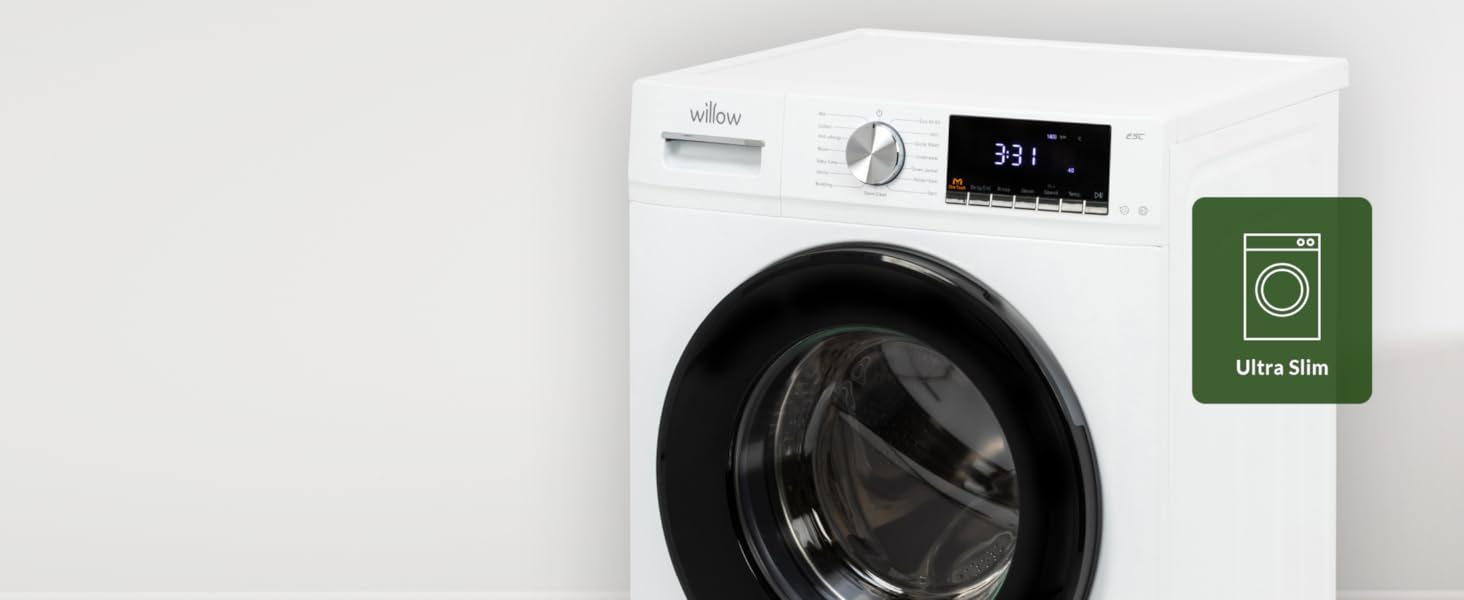 Willow WWM81400IW 8kg 1400 Spin Washing Machine with16 Washing Programs, Child Lock, Antibacterial Door Seal - White - Amazing Gadgets Outlet