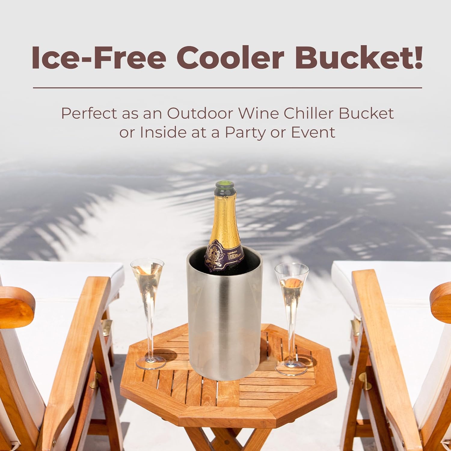 Wine Cooler, Prosecco & Champagne Bucket, Wine Bottle Cooler, Wine Accessories, Gifts for Wine Lovers, Iceless Cooler, Wine Chiller Single Bottle, 7.5x4.3”, Bucket Cooler, Champagne Cooler Bucket - Amazing Gadgets Outlet