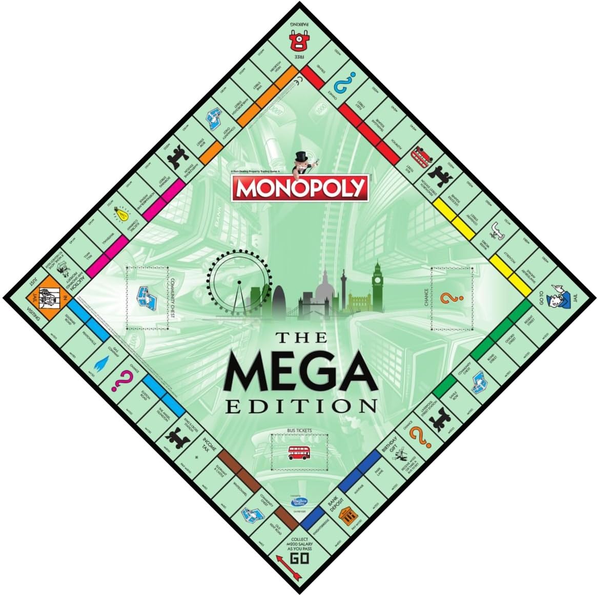 Winning Moves Mega Monopoly, an upgrade on the classic game board with 12 extra spaces including Downing Street, Saville Row and Knightsbridge, Invest in Skyscrapers, for ages 8 plus - Amazing Gadgets Outlet