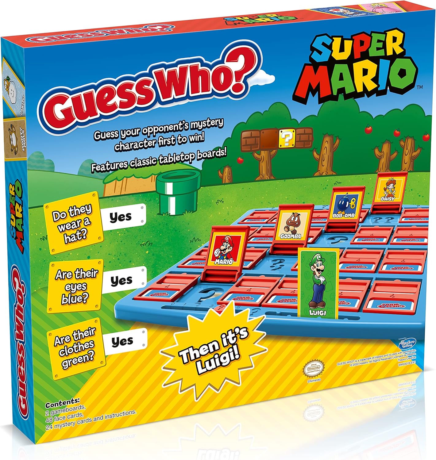 Winning Moves Super Mario Guess Who? Board Game, Play with classic Nintendo characters including Mario, Luigi, Peach, Bowser, and Donkey Kong, 2 players makes a great gift for ages 6 plus - Amazing Gadgets Outlet