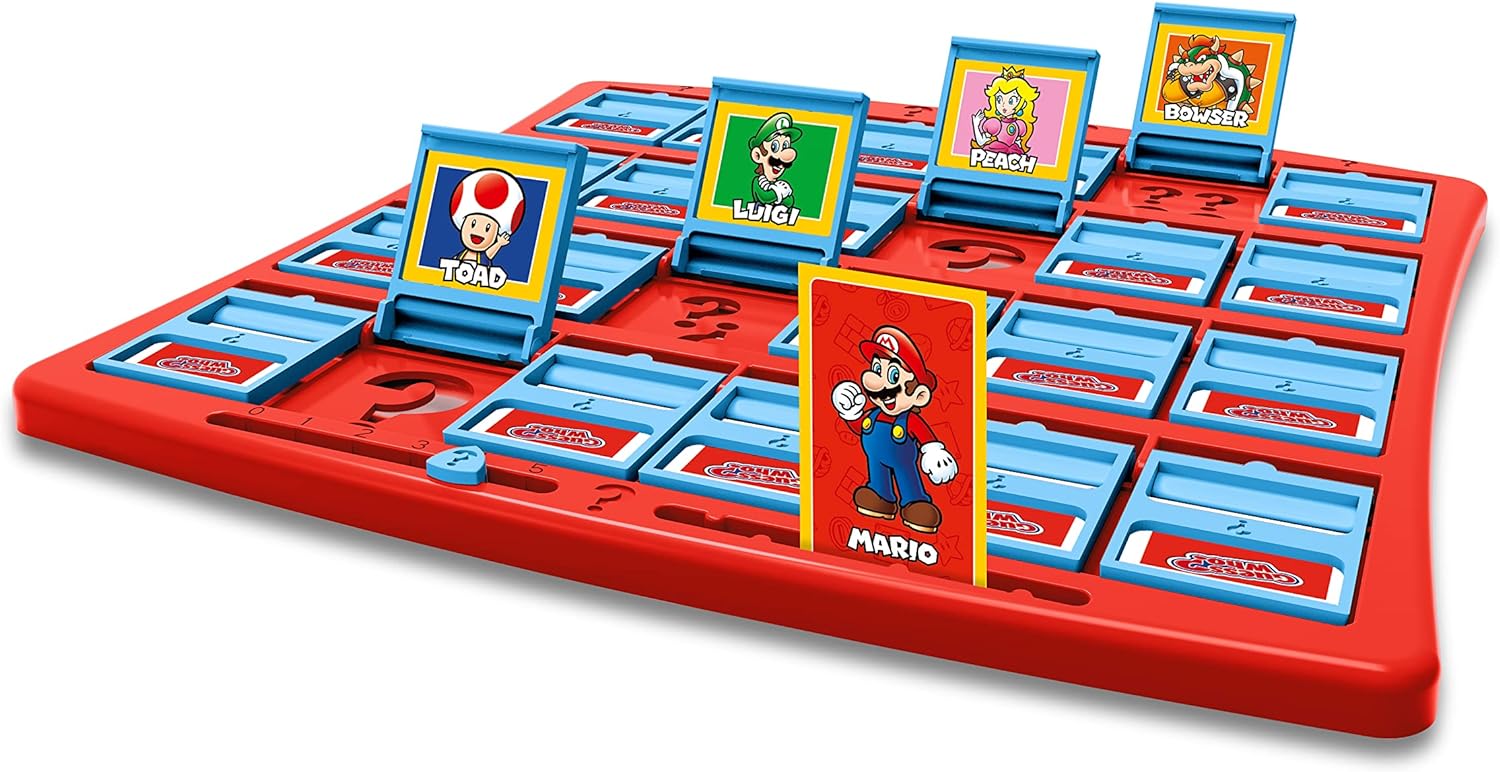 Winning Moves Super Mario Guess Who? Board Game, Play with classic Nintendo characters including Mario, Luigi, Peach, Bowser, and Donkey Kong, 2 players makes a great gift for ages 6 plus - Amazing Gadgets Outlet