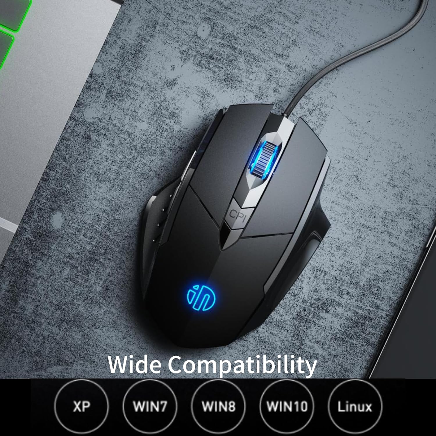 Wired Mouse, USB wired mouse with 6 Button Silent Click Ergonomic 1.5M USB Cable Computer Mouse Gaming Mice Silent Click 3200DPI Optical Mouse for PC Laptop(Black) - Amazing Gadgets Outlet