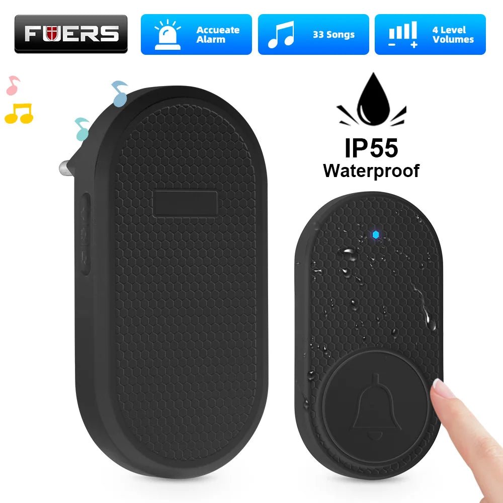 Wireless Doorbell Waterproof Welcome Chime Home Door Bell Intelligent 32 Songs Smart Melodies Alarm With Battery - Fuers M558 - Amazing Gadgets Outlet