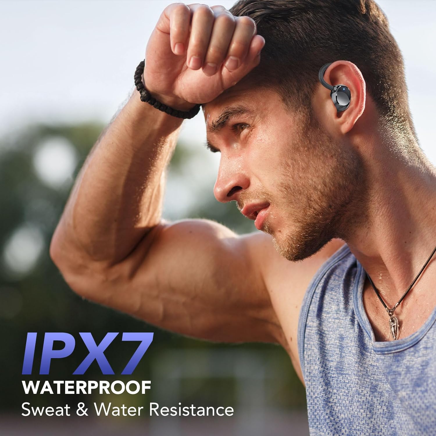 Wireless Earbuds, 2024 Bluetooth 5.3 Headphones with 4 HD ENC Noise Cancelling Mic, 80H Wireless Headphones In Ear Stereo Deep Bass with LED Display, IPX7 Waterproof Ear Buds with Earhooks for Sport - Amazing Gadgets Outlet