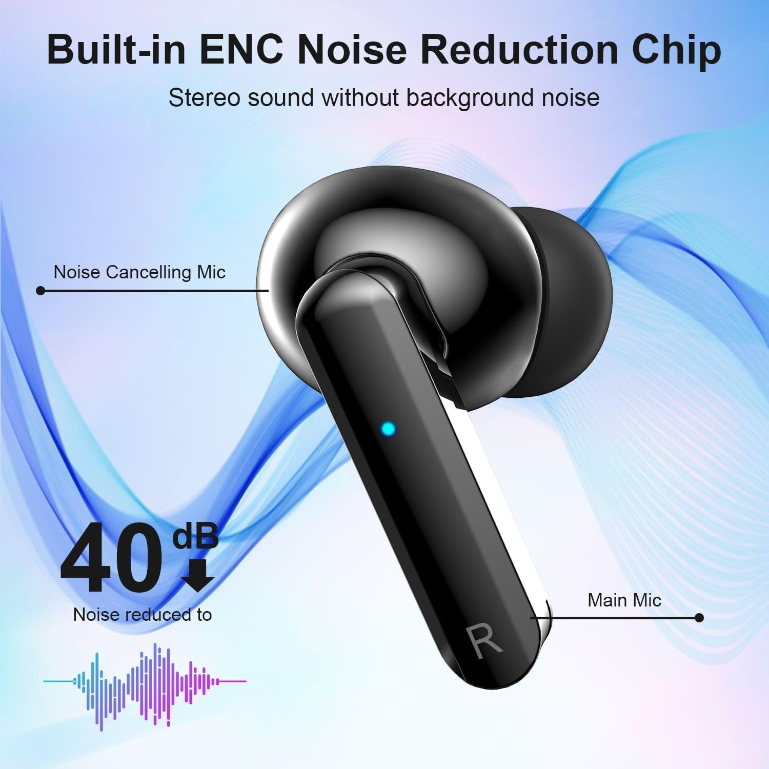 Wireless Earbuds, Bluetooth 5.3 Headphones in Ear with 4 ENC Noise Cancelling Mic, Bluetooth Earbuds 38H Playtime, 2023 HiFi Stereo Deep Bass Wireless Earphones, IP7 Waterproof, USB - C Fast Charge - Amazing Gadgets Outlet