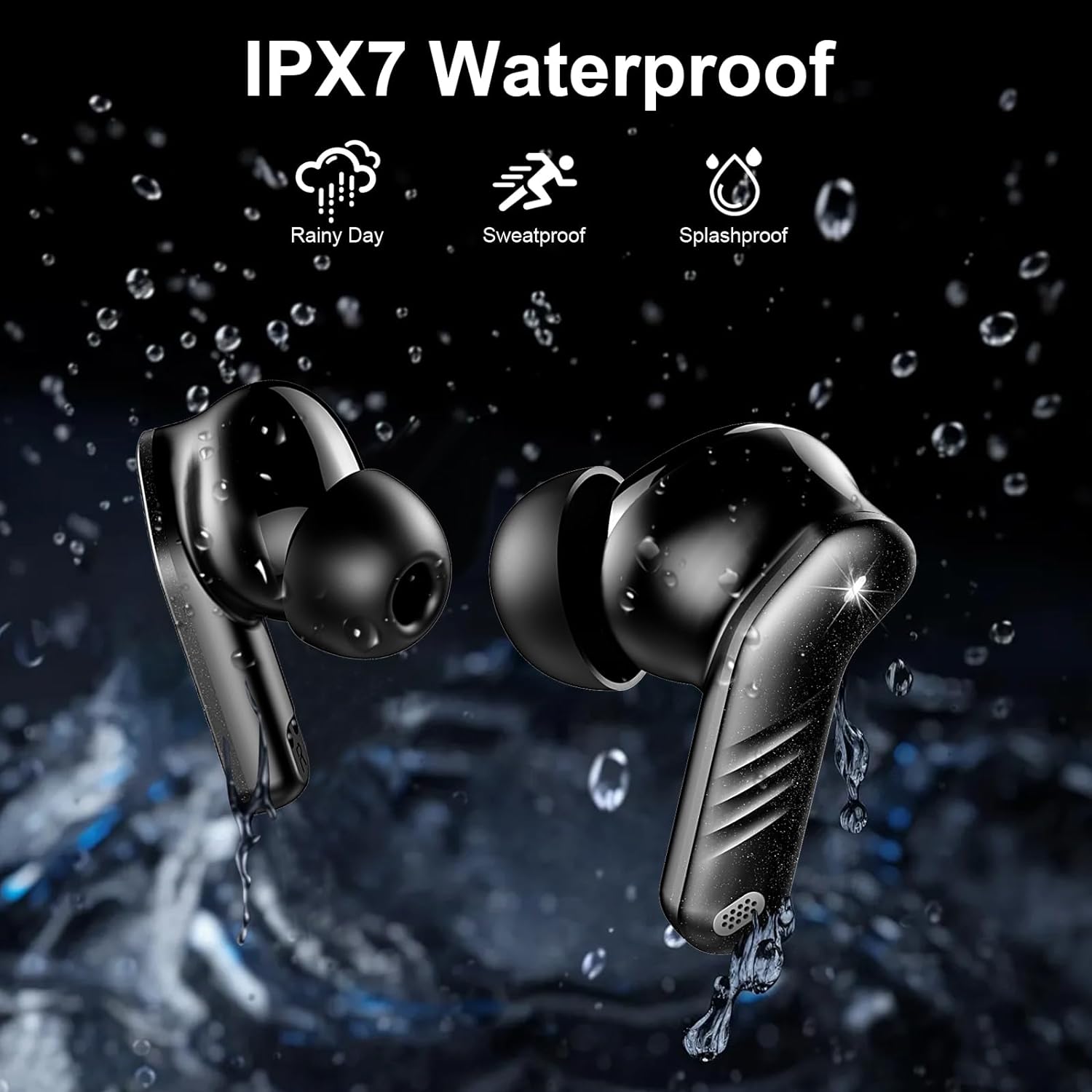 Wireless Earbuds, Bluetooth 5.3 Headphones in Ear with 4 ENC Noise Cancelling Mics, 40H Playtime with HiFi Stereo Sound, IP7 Waterproof Earbuds, USB C Charging, LED Display, For Sports and Leisure - Amazing Gadgets Outlet