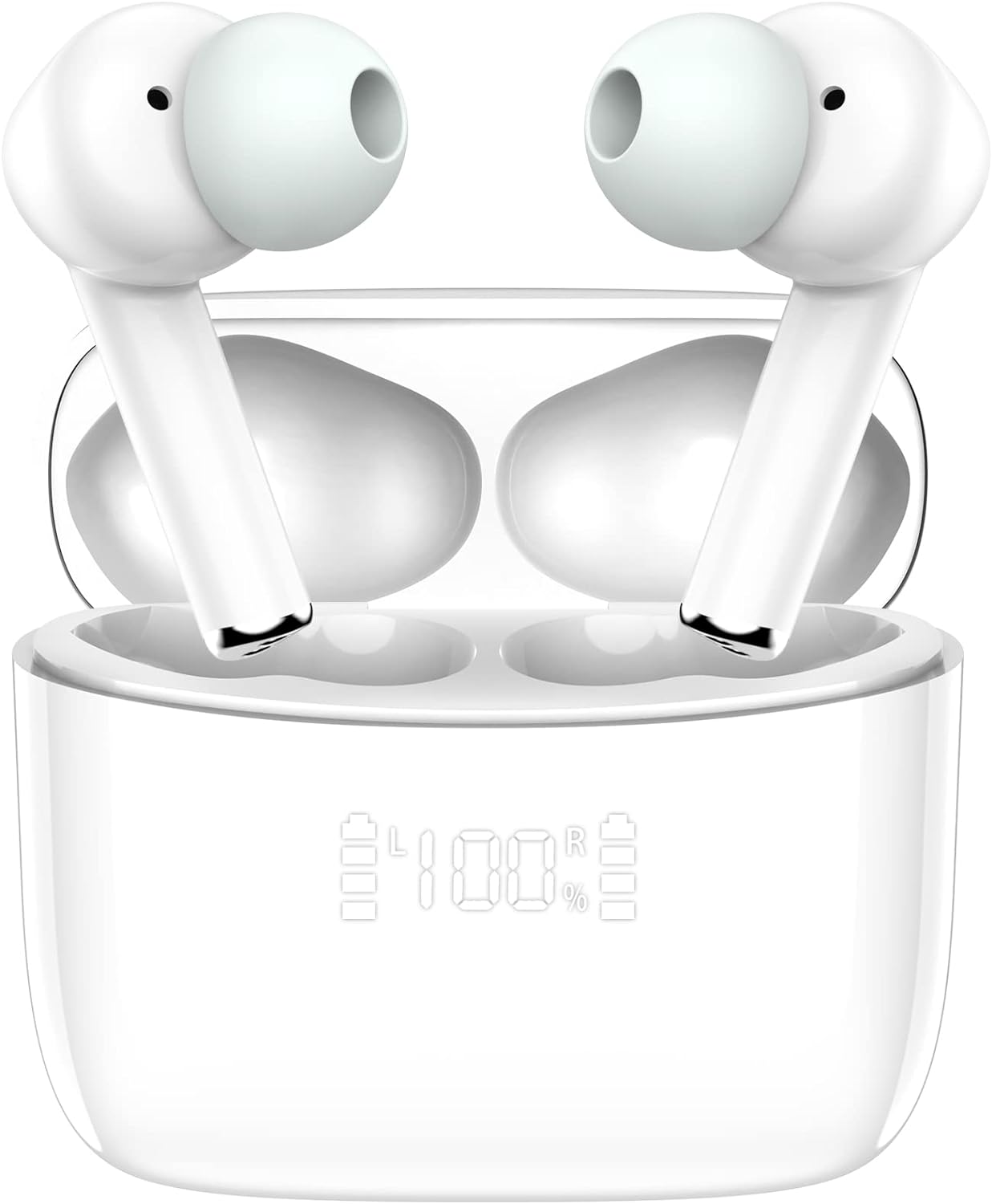 Wireless Earbuds, Bluetooth 5.3 Headphones In Ear with 4 HD Mic, Bluetooth Earbuds Deep Bass Stereo Sound, LED Display 42H Playtime, Wireless Earphones IP7 Waterproof, USB - C Fast Charge - Amazing Gadgets Outlet