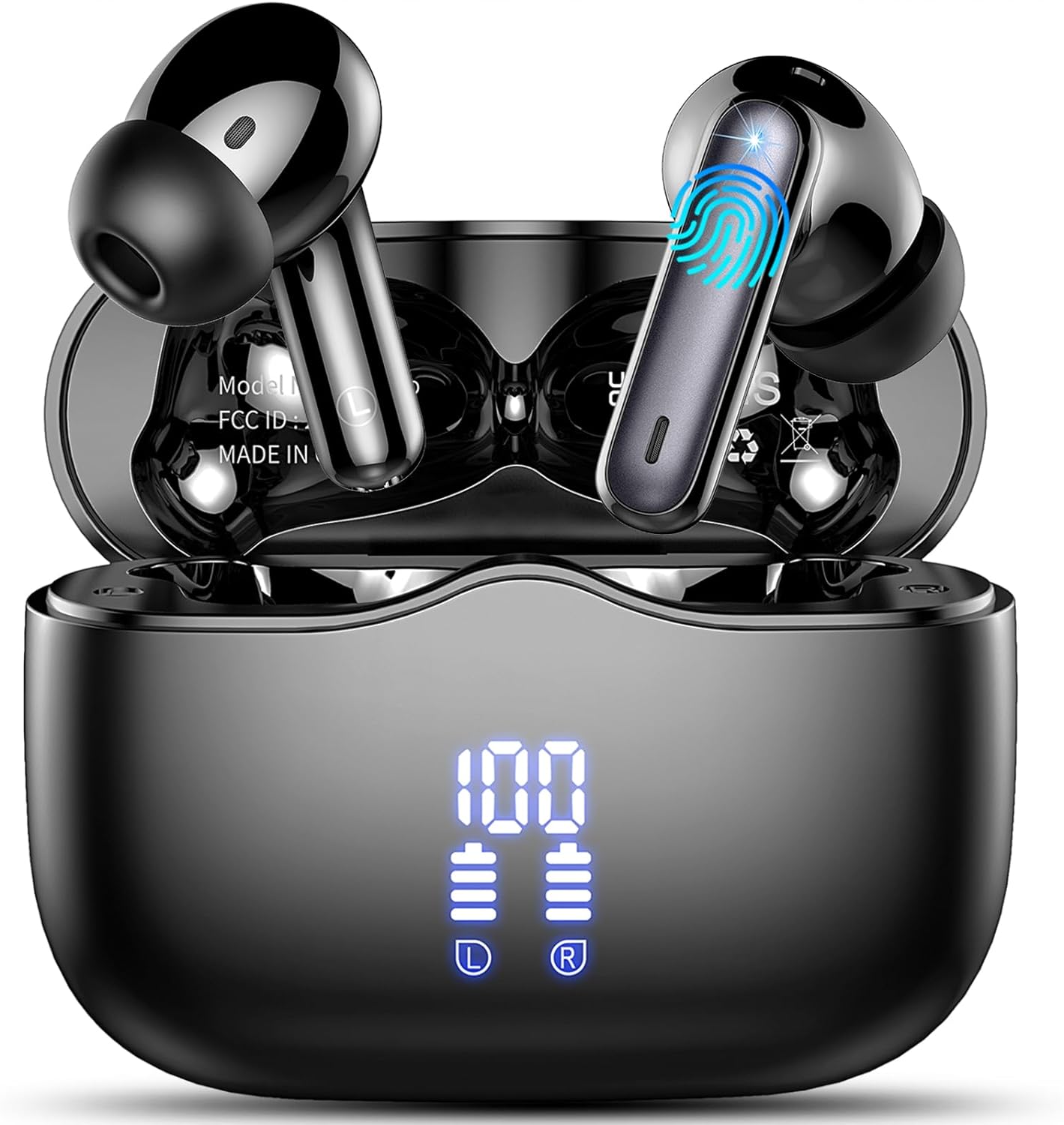 Wireless Earbuds, Bluetooth 5.3 Headphones in Ear with HiFi Stereo Deep Bass, 4 ENC Noise Cancelling Mic Wireless Earphones 40H Playtime, Bluetooth Earbuds Dual LED Display, IP7 Waterproof, USB - C - Amazing Gadgets Outlet