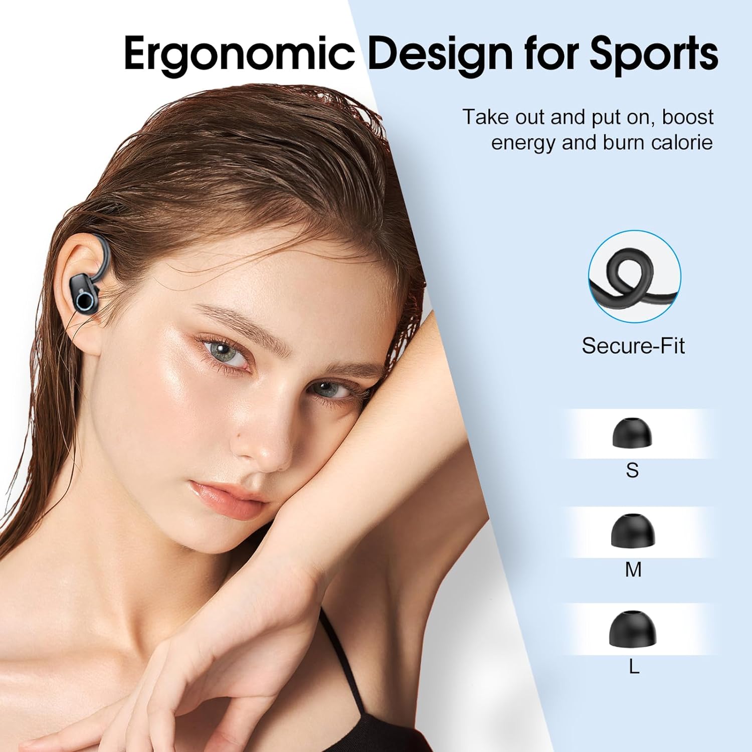 Wireless Earbuds, Bluetooth 5.3 Headphones with 4 ENC Noise Canceling Mic, 50H Stereo Dual LED Display Ear Buds, Sport Wireless Earphones with Earhooks, IP7 Waterproof Wireless Headphones for Running - Amazing Gadgets Outlet