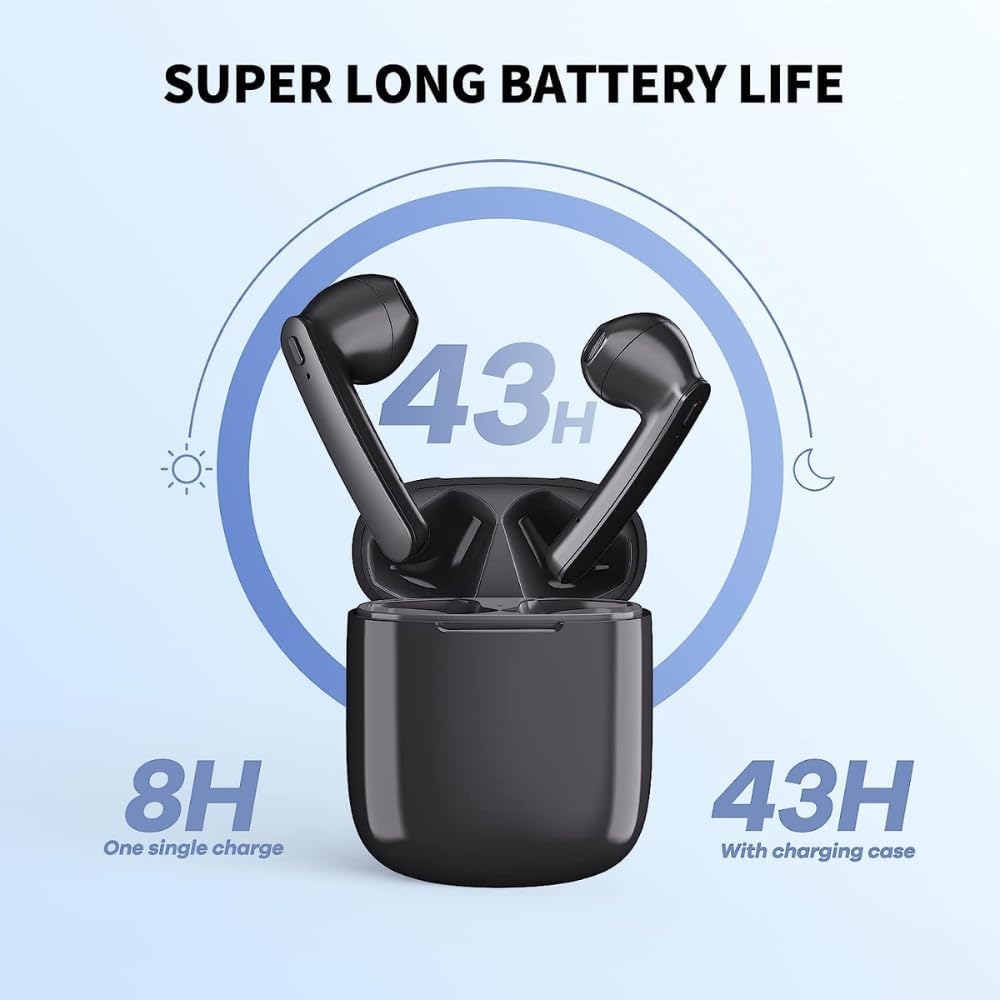 Wireless Earbuds, Wireless Earphones with IPX7 Waterproof 5.3 Bluetooth Headphones Hi - Fi Stereo Sound Wireless Headphones With Mic 30H Playtime Fast Charging Case for iPhone/Android/Samsung/Airpods - Amazing Gadgets Outlet