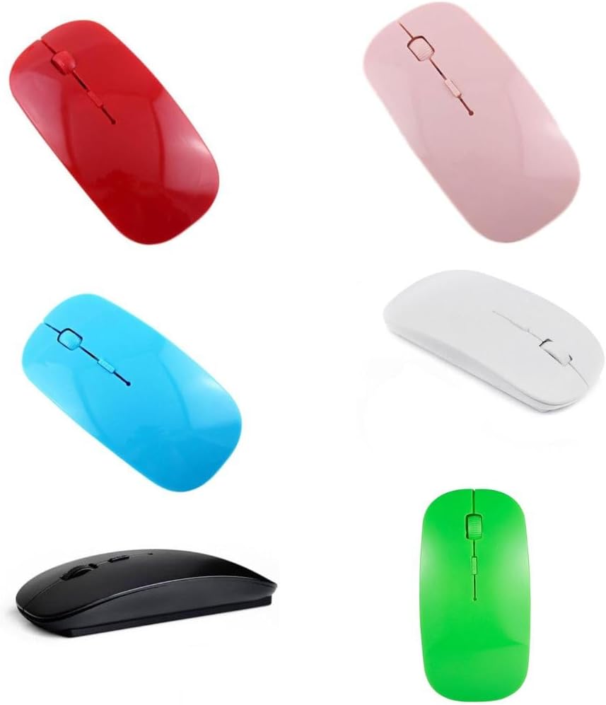 Wireless Mouse for Laptop USB 2.4GHZ With 2 buttons + 1 scroll wheel + 1 DPI button (Red) - Amazing Gadgets Outlet