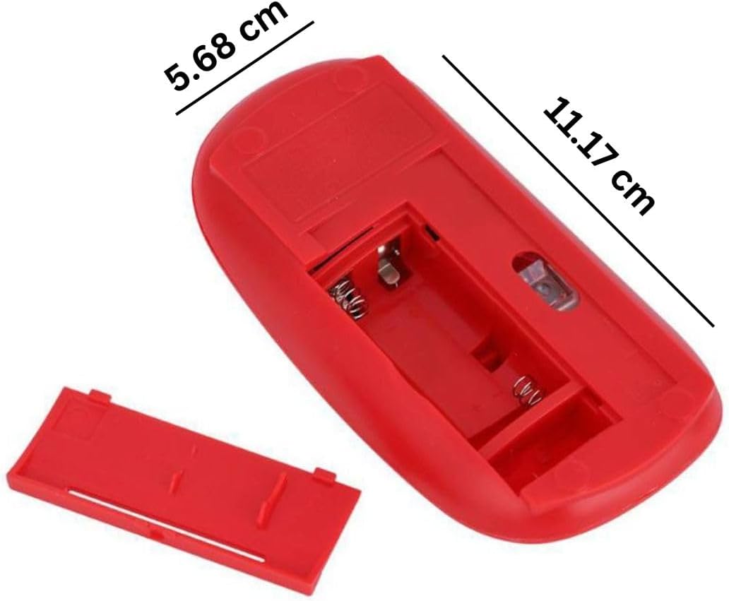 Wireless Mouse for Laptop USB 2.4GHZ With 2 buttons + 1 scroll wheel + 1 DPI button (Red) - Amazing Gadgets Outlet