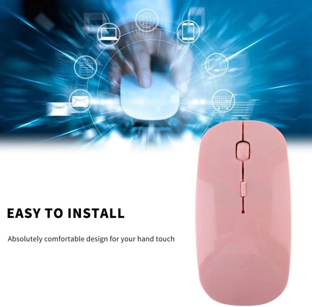 Wireless Mouse for Laptop USB 2.4GHZ With 2 buttons + 1 scroll wheel + 1 DPI button (Red) - Amazing Gadgets Outlet