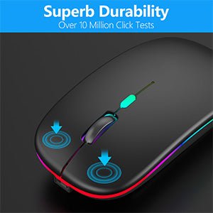 Wireless Mouse for Laptop With 2 USB A to USB C Adapter, 2.4GHZ Bluetooth Mouse Rechargeable, Laptop Mouse Computer Accessories, USB Mouse 3 Buttons - Laptop Mouse Wireless PC Mouse 800 to 2400 Dpi - Amazing Gadgets Outlet