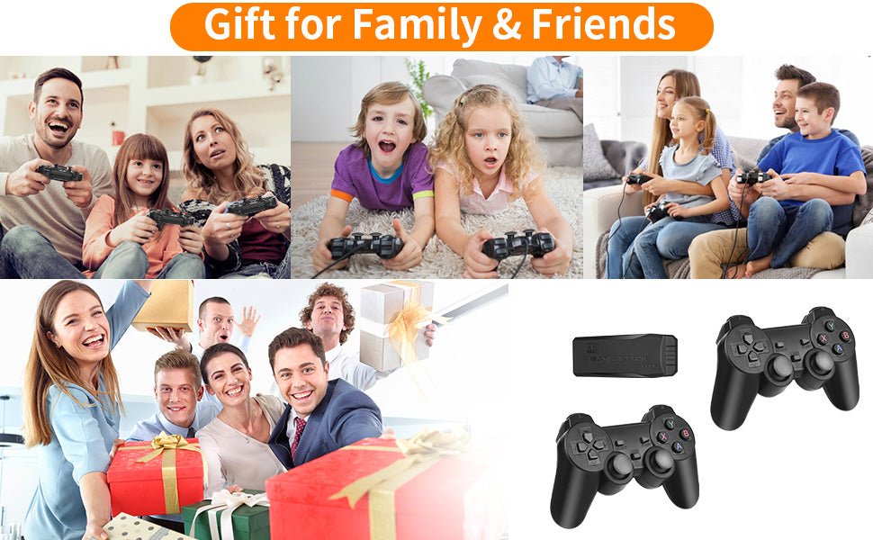 Wireless Retro Game Console, Plug & Play Video TV Game Stick with 20000+ Games, 64G, 9 Emulators, 4K HDMI Nostalgia Stick Game for TV, Dual 2.4G Wireless Controllers - Amazing Gadgets Outlet