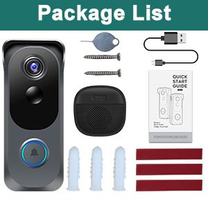 Wireless Video Doorbell Camera with Chime, Voice Changer/Message, PIR Motion Detection, Instant Alerts, 2 - Way Audio, 1080P HD, Night Vision, 2.4G WiFi, IP66, Battery Powered, Works with Alexa - Amazing Gadgets Outlet