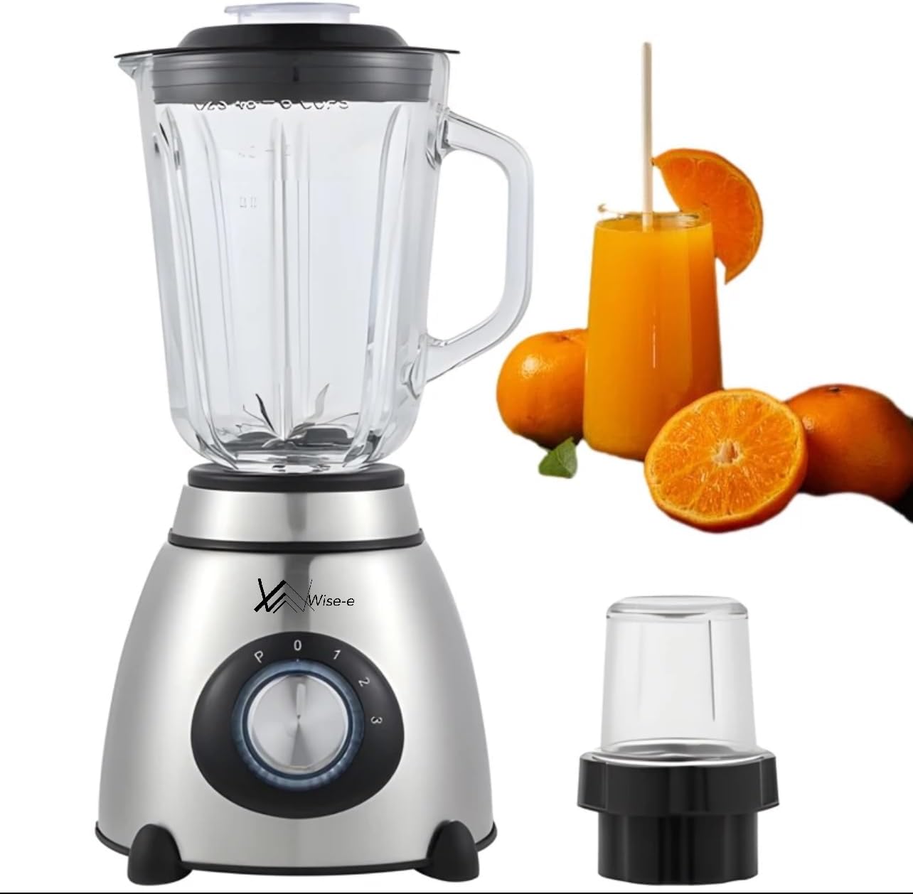 Wise - e Multi Function Blender juicer Food Processor with Glass Jar & a Grinder Strong Housing Smoothie Maker 1.5L Glass Jar Removable Filling Cap for Easy Filling Ice Crushing Function 2200W - Amazing Gadgets Outlet