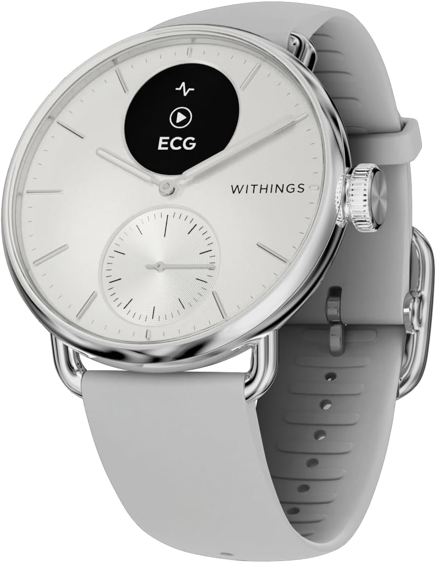 WITHINGS ScanWatch 2, Heart Health Hybrid Smartwatch for Men & Women - ECG, with SPO2, Temperature Monitoring, Sleep, Respiratory Health, Cycle Monitoring, 30 - day Battery Life, iOS & Android… - Amazing Gadgets Outlet