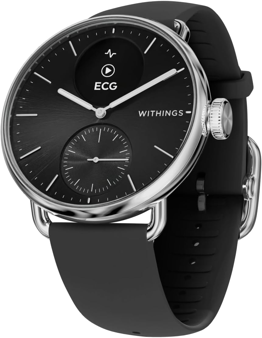 WITHINGS ScanWatch 2, Heart Health Hybrid Smartwatch for Men & Women - ECG, with SPO2, Temperature Monitoring, Sleep, Respiratory Health, Cycle Monitoring, 30 - day Battery Life, iOS & Android… - Amazing Gadgets Outlet