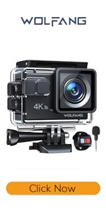 WOLFANG Action Camera 4K 20MP GA100, Waterproof 40M Underwater Camera for Snorkeling, EIS Stabilization WiFi 170° Wide Angle Helmet Camera for Vlogging with External Microphone, Remote Control - Amazing Gadgets Outlet