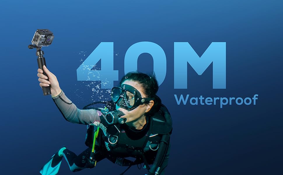 WOLFANG Action Camera 4K 20MP GA100, Waterproof 40M Underwater Camera for Snorkeling, EIS Stabilization WiFi 170° Wide Angle Helmet Camera for Vlogging with External Microphone, Remote Control - Amazing Gadgets Outlet