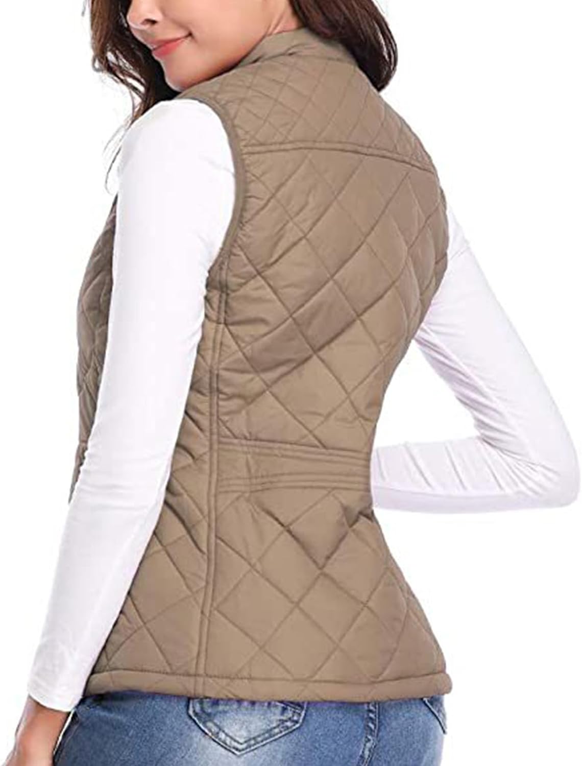 Women'S Puffer Gilets Sleeveless Down Cotton Sweater Vest Women Pocket Winter Warm Clearance Fleece Jacket Women Classic Fit Badywarmer Tweed Waistcoat Women Zip Up Lightweight Ladies Outerwear - Amazing Gadgets Outlet