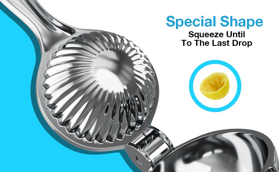 WONSEFOO Manual Lemon Squeezer Heavy Duty, Premium Metal Lemon Orange Lime Citrus Press Juicer Hand Juicer, Engineered Hand Squeezer Easy to Use and Clean - Anti Corrosive and Dishwasher Safe - Amazing Gadgets Outlet