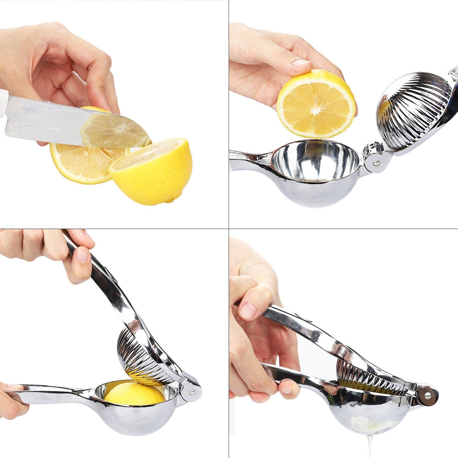 WONSEFOO Manual Lemon Squeezer Heavy Duty, Premium Metal Lemon Orange Lime Citrus Press Juicer Hand Juicer, Engineered Hand Squeezer Easy to Use and Clean - Anti Corrosive and Dishwasher Safe - Amazing Gadgets Outlet