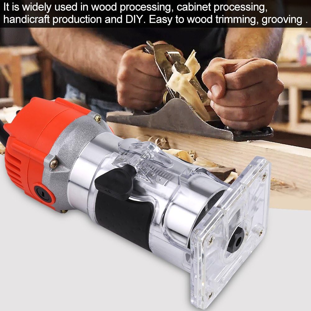 Wood Palm Router, Electric Hand Trimmer Wood Laminator Router Tool Set, 220V 30000R/MIN Palm Routers Woodworking Furniture Processing, Hand Trimmer Tool Set for Wood Crafting Work - Amazing Gadgets Outlet