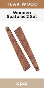 Wooden Spatula for Cooking, Kitchen Spatula Set of 4, Natural Teak Wooden Utensils Including Wooden Paddle, Turner Spatula, Slotted Spatula and Wood Scraper. Nonstick cookware. - Amazing Gadgets Outlet