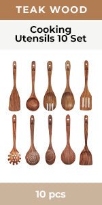 Wooden Spatula for Cooking, Kitchen Spatula Set of 4, Natural Teak Wooden Utensils Including Wooden Paddle, Turner Spatula, Slotted Spatula and Wood Scraper. Nonstick cookware. - Amazing Gadgets Outlet