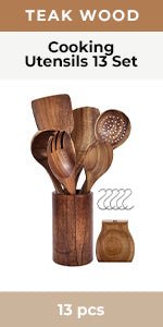 Wooden Spatula for Cooking, Kitchen Spatula Set of 4, Natural Teak Wooden Utensils Including Wooden Paddle, Turner Spatula, Slotted Spatula and Wood Scraper. Nonstick cookware. - Amazing Gadgets Outlet