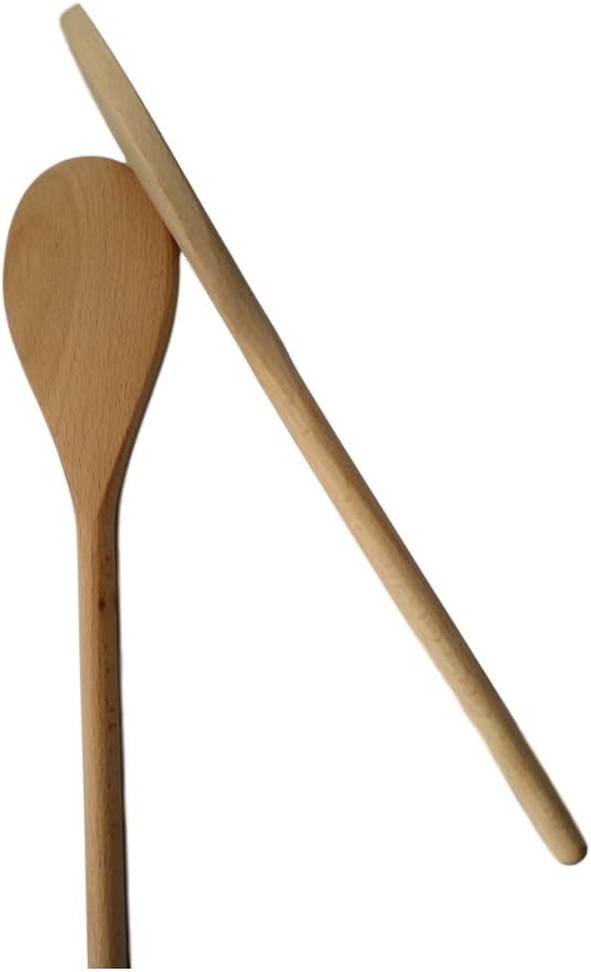 Wooden Spoons Mixing Baking Serving In Beech 12 inch - Set of 6 ROUNDSQUARE - Amazing Gadgets Outlet