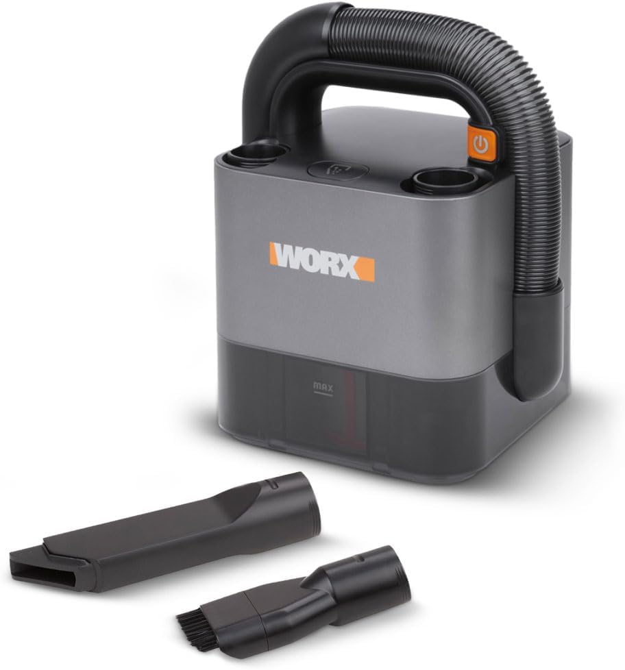 WORX 18V (20V Max) Cordless Handheld Vacuum Cleaner, Cube Vac, PowerShare, Strong suction, Compact and Portable, Battery & Charger included, WX030 - Amazing Gadgets Outlet